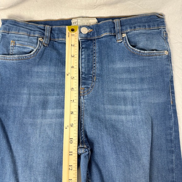 Free People Women's Size 29 Distressed High Rise Skinny Jeans Ripped - Picture 10 of 14